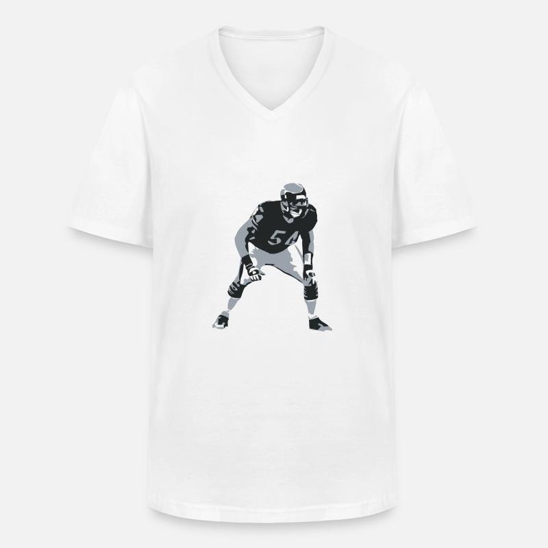 Linebacker - Männer-T-Shirt mit V-Ausschnitt - Weiß