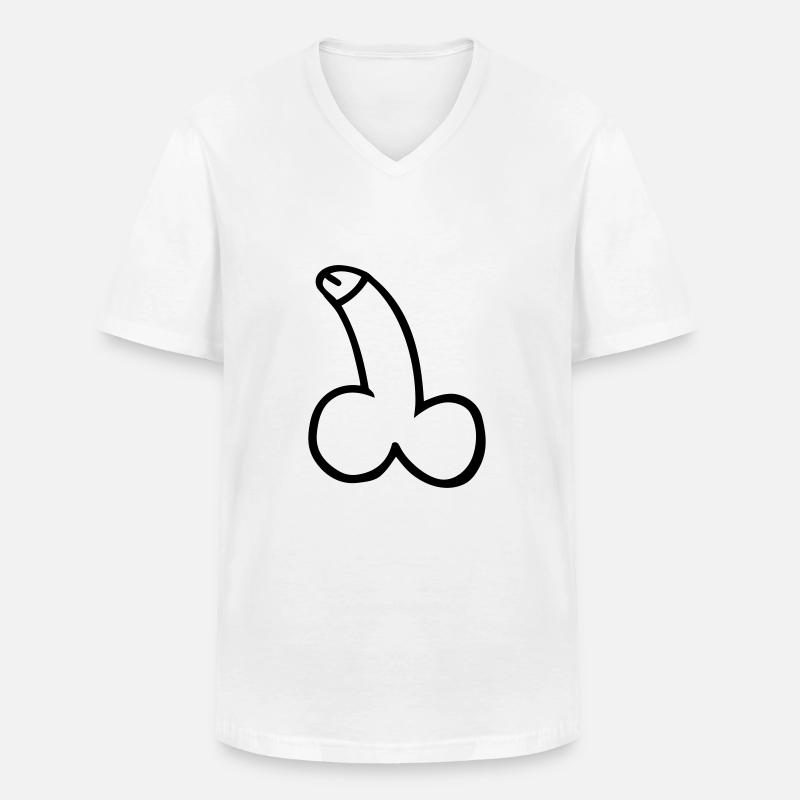 Penis - Männer-T-Shirt mit V-Ausschnitt - Weiß