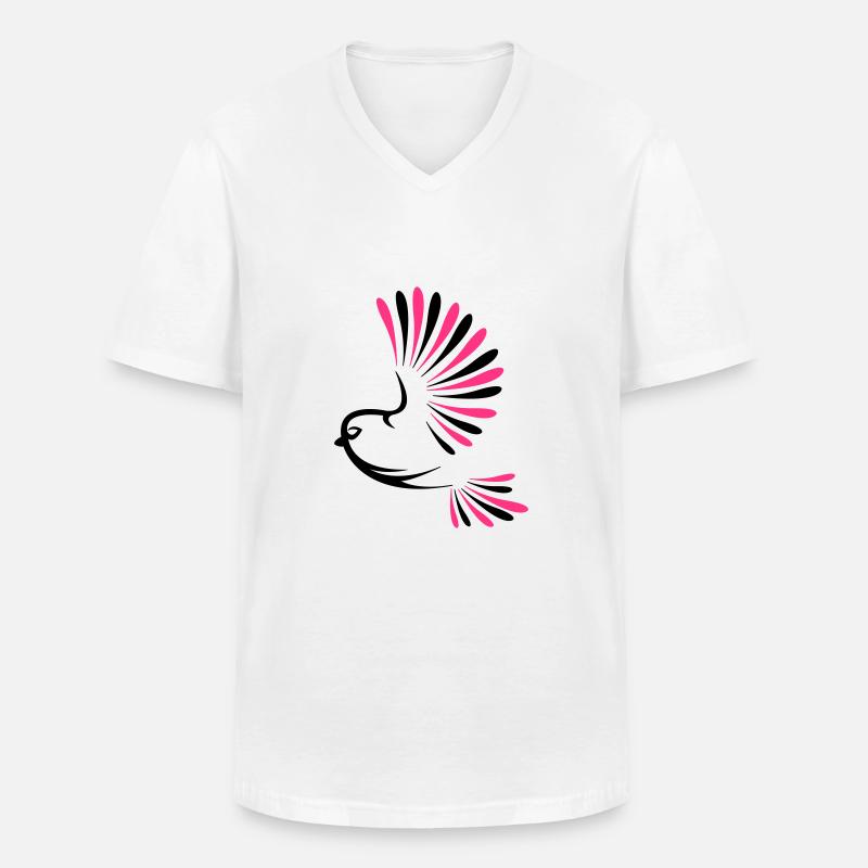 bird_2 - Männer-T-Shirt mit V-Ausschnitt - Weiß