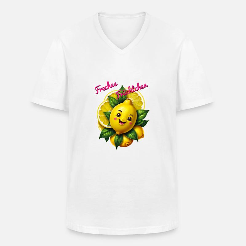 Freches Früchtchen - Männer-T-Shirt mit V-Ausschnitt - Weiß