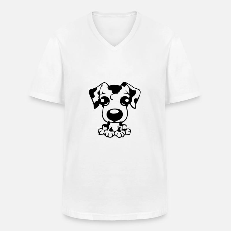 kleiner Dalmatiner - Männer-T-Shirt mit V-Ausschnitt - Weiß