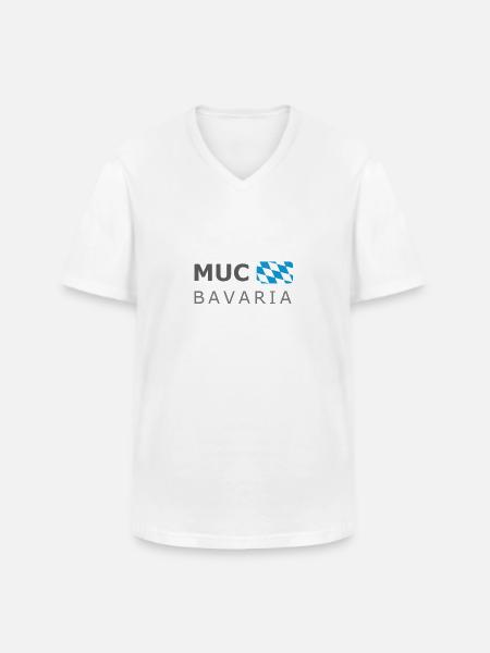 MUC BAVARIA dark-lettered - Männer-T-Shirt mit V-Ausschnitt - Weiß