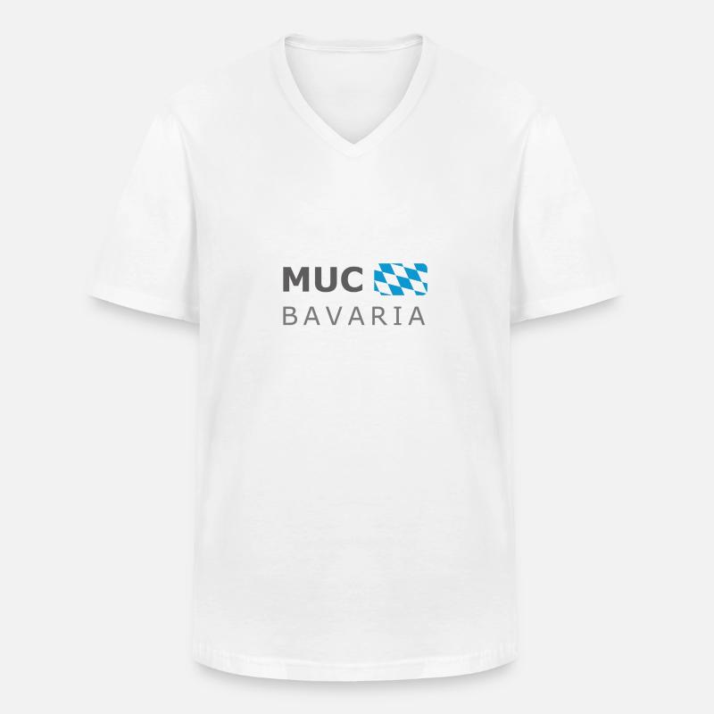 MUC BAVARIA dark-lettered - Männer-T-Shirt mit V-Ausschnitt - Weiß