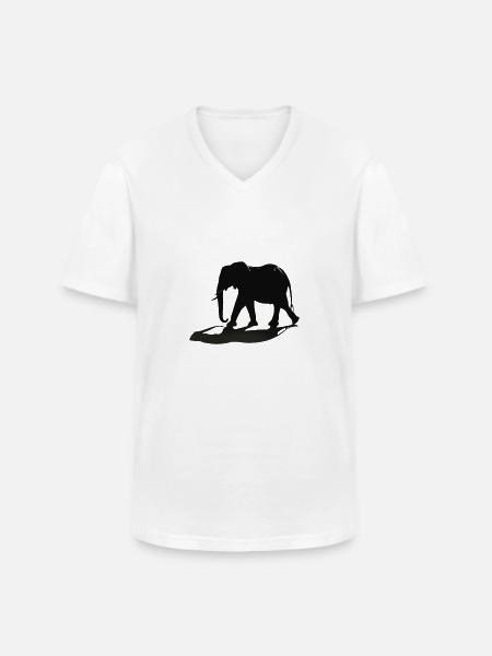 Elephant Silhouette - Men's V-Neck T-Shirt - white