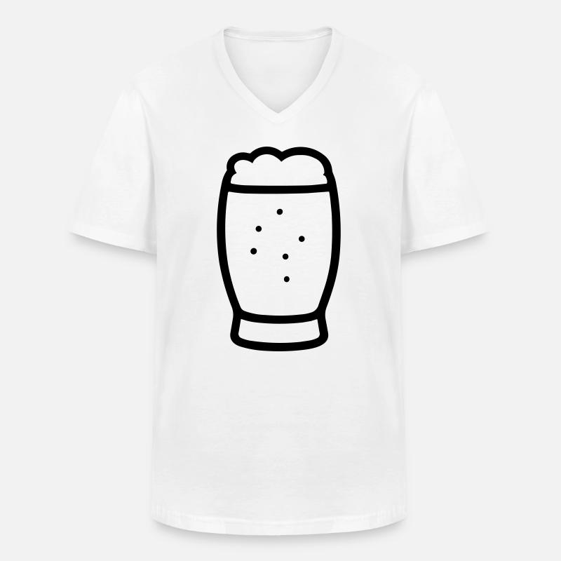 Bier - Männer-T-Shirt mit V-Ausschnitt - Weiß