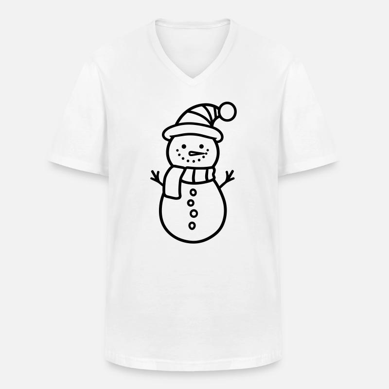 Schneemann - Männer-T-Shirt mit V-Ausschnitt - Weiß