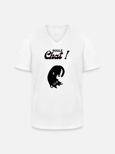 Freewheeling cat! - Men's V-Neck T-Shirt - white