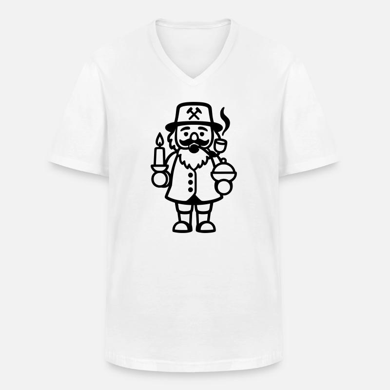 Räuchermann Räuchermännchen Weihnachten - Männer-T-Shirt mit V-Ausschnitt - Weiß
