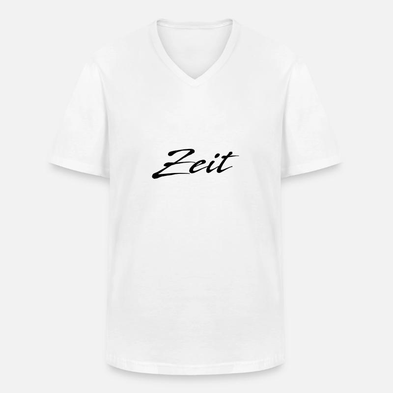 Zeit - Männer-T-Shirt mit V-Ausschnitt - Weiß