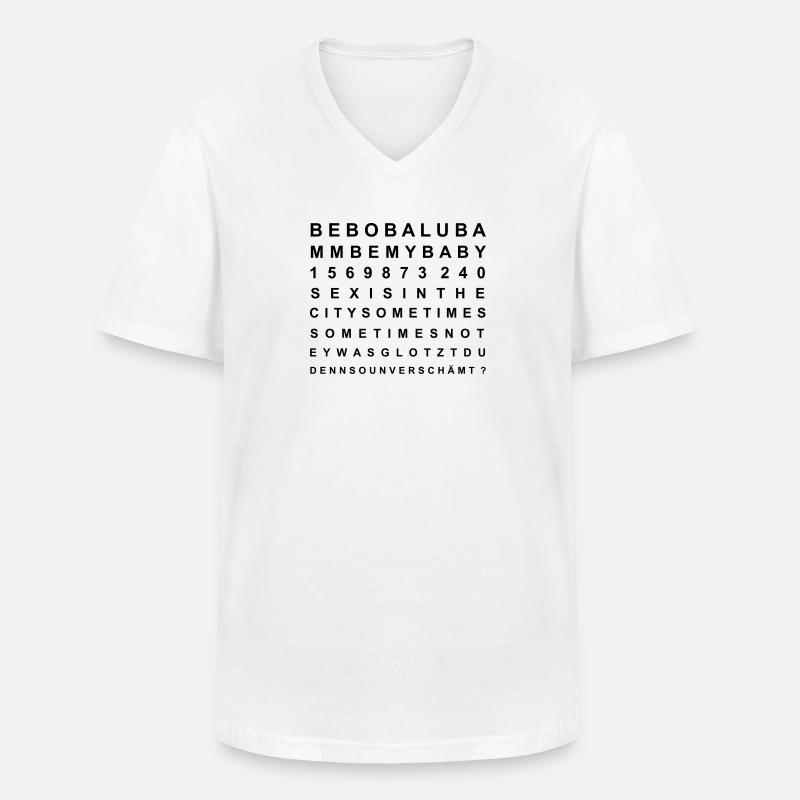 sehtest - Männer-T-Shirt mit V-Ausschnitt - Weiß