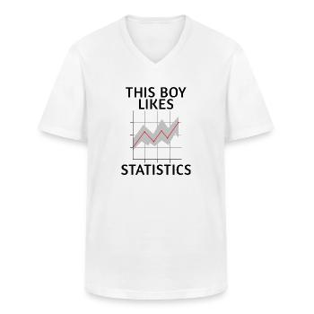 Junge mag Statistik Data Analyst Science - Männer-T-Shirt mit V-Ausschnitt - Weiß - Vorne - AI Model Male 185 light (185cm)