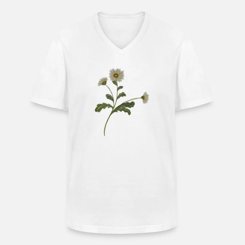 Gänseblümchen - Männer-T-Shirt mit V-Ausschnitt - Weiß