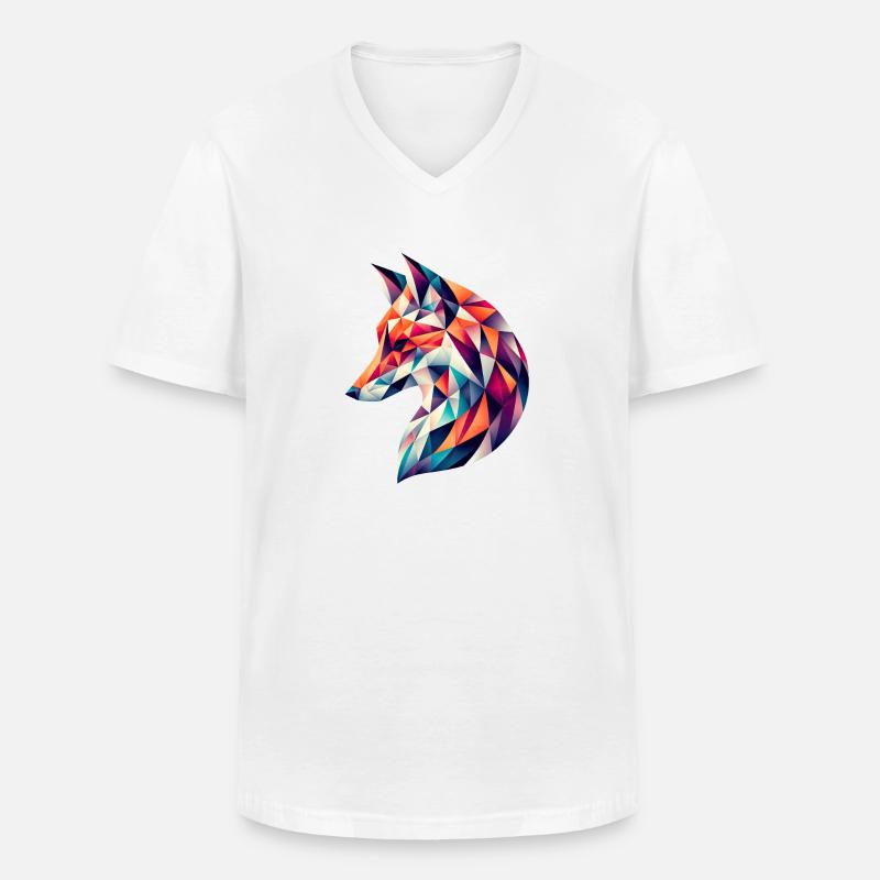Fuchs vektor - Männer-T-Shirt mit V-Ausschnitt - Weiß