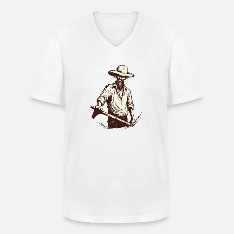 Wütender Bauer Nr. 2 - Männer-T-Shirt mit V-Ausschnitt - Weiß