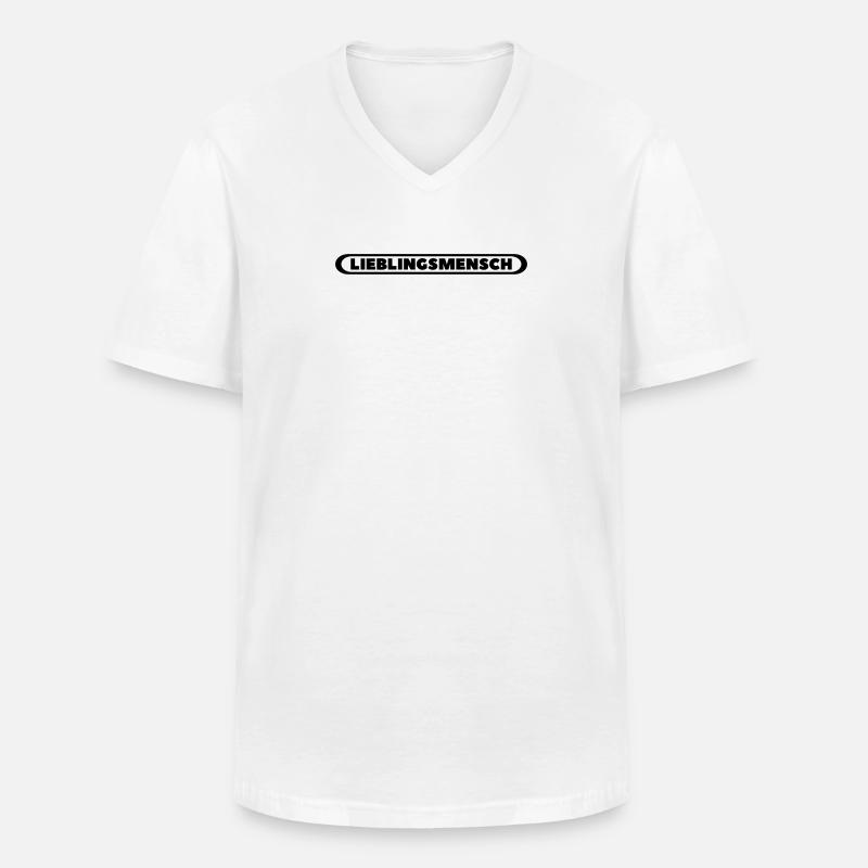 Lieblingsmensch - Männer-T-Shirt mit V-Ausschnitt - Weiß