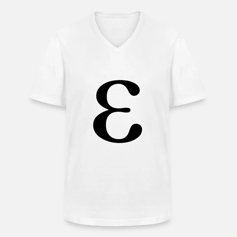 Epsilon griechischer Buchstabe - Männer-T-Shirt mit V-Ausschnitt - Weiß