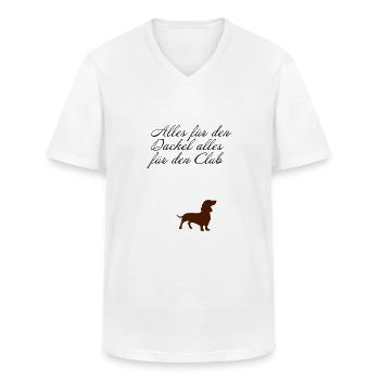 Dackel - Männer-T-Shirt mit V-Ausschnitt - Weiß - Vorne - AI Model Male 185 light (185cm)