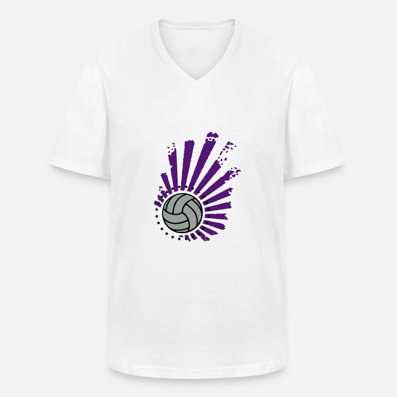 Volleyball-Design (Sterne) - Männer-T-Shirt mit V-Ausschnitt - Weiß