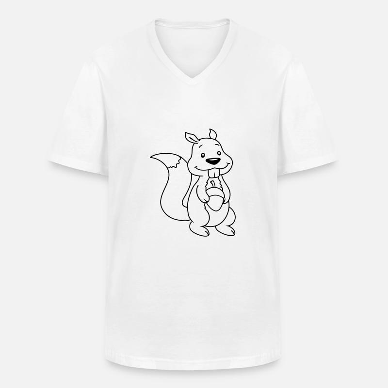 Nuss Comic Eichhörnchen - Männer-T-Shirt mit V-Ausschnitt - Weiß