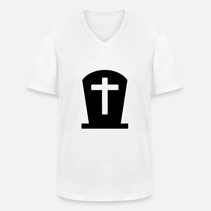 Friedhof - Männer-T-Shirt mit V-Ausschnitt - Weiß