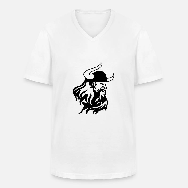 wikinger_00 - Männer-T-Shirt mit V-Ausschnitt - Weiß