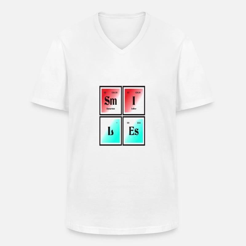 Lächelt | Periodensystem der Elemente - Männer-T-Shirt mit V-Ausschnitt - Weiß