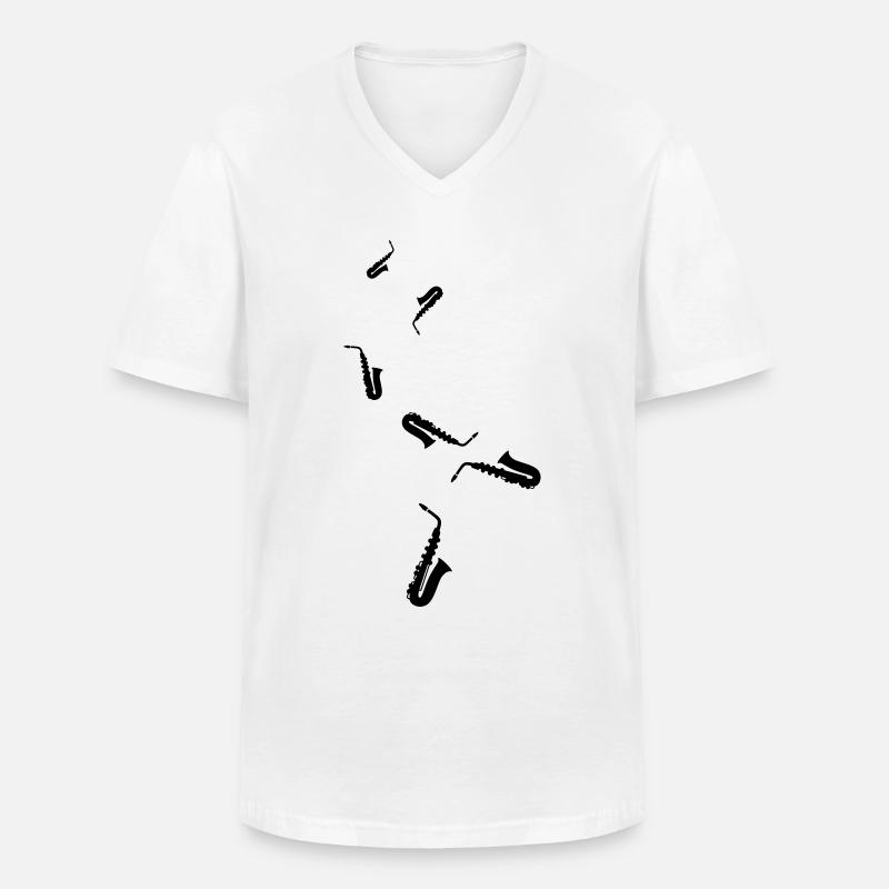 Trompete Symbol - Männer-T-Shirt mit V-Ausschnitt - Weiß