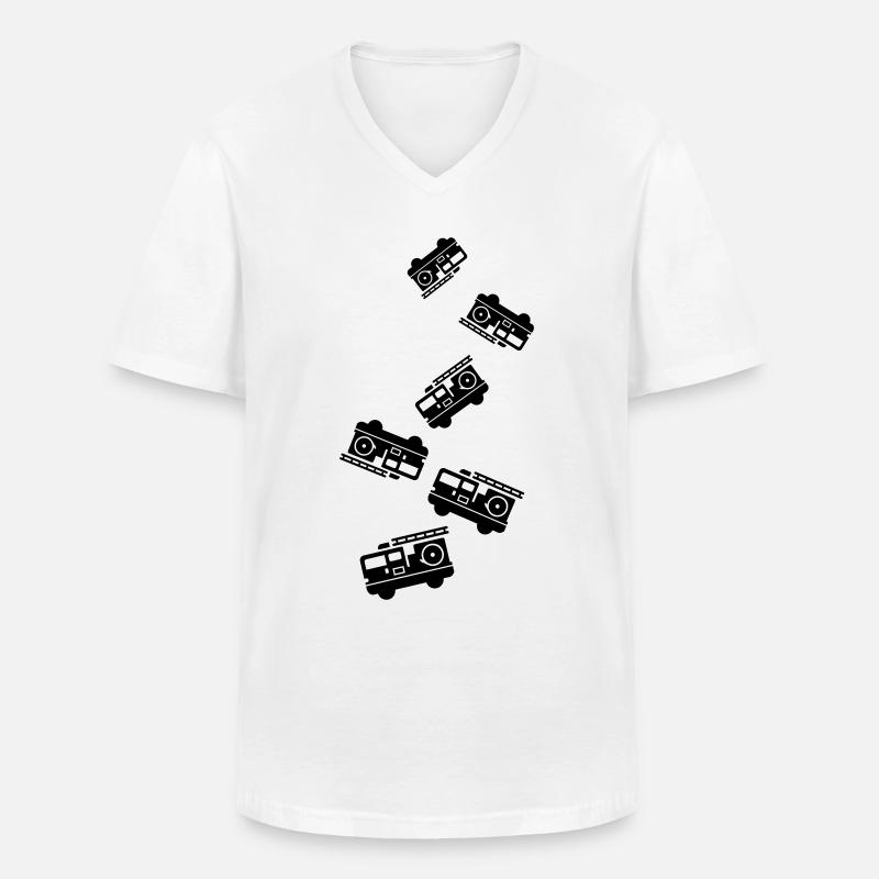 Feuerwehrauto - Männer-T-Shirt mit V-Ausschnitt - Weiß