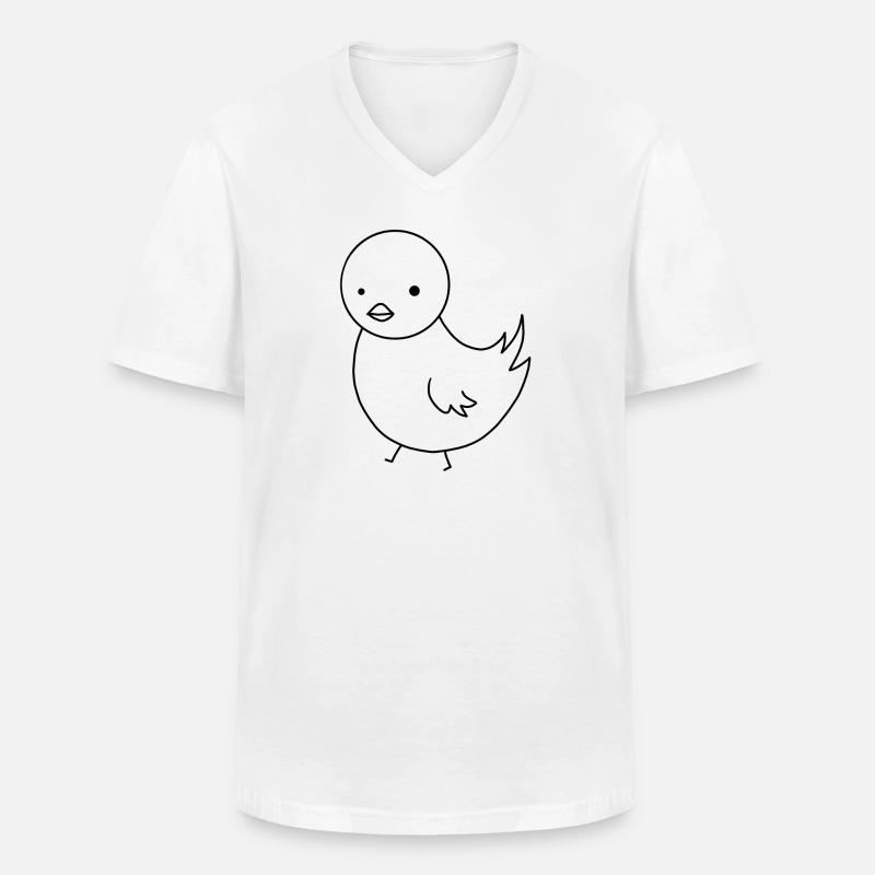 Küken Comic - Männer-T-Shirt mit V-Ausschnitt - Weiß