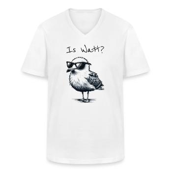 Is Watt Coole Möwe Urlaub Nordsee - Männer-T-Shirt mit V-Ausschnitt - Weiß - Vorne - AI Model Male 185 light (185cm)