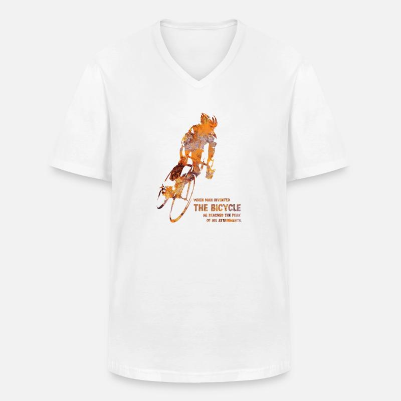 Der Biker - Männer-T-Shirt mit V-Ausschnitt - Weiß