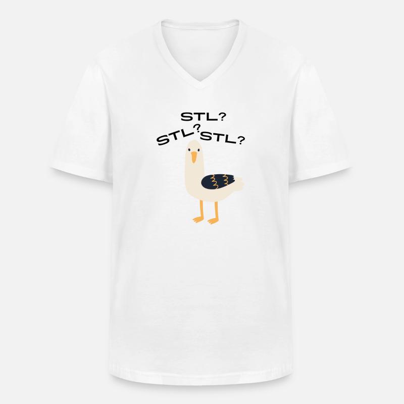Möwe STL? - Männer-T-Shirt mit V-Ausschnitt - Weiß