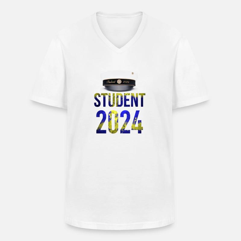 Abschlussfeier 2024 Abiturfeier - Männer-T-Shirt mit V-Ausschnitt - Weiß