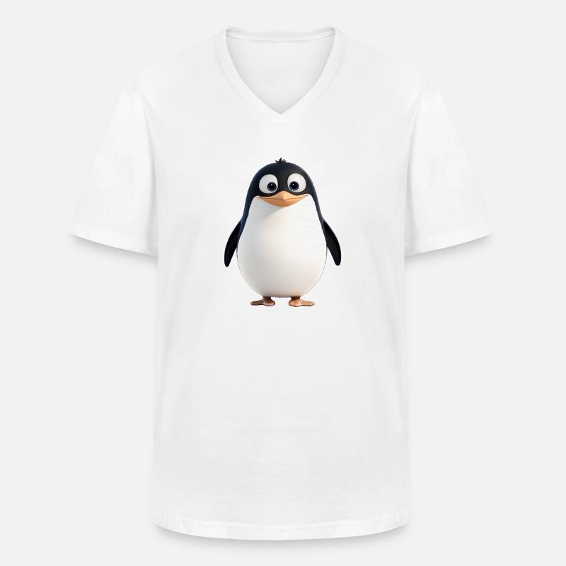 Der Pinguin, ein Frackträger - Männer-T-Shirt mit V-Ausschnitt - Weiß