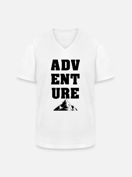 Adventure Mountain - Men's V-Neck T-Shirt - white