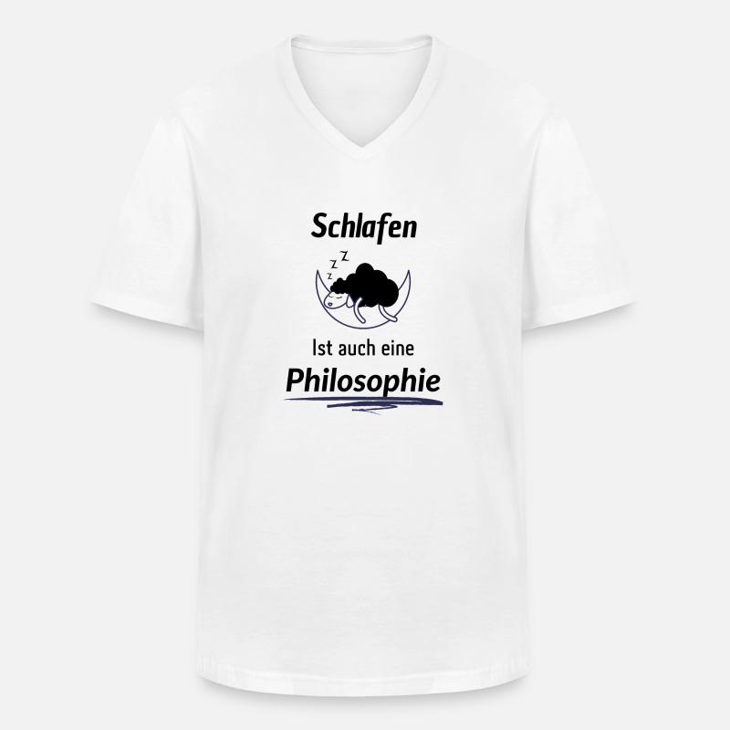 Schlafen - Männer-T-Shirt mit V-Ausschnitt - Weiß