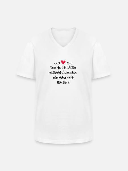 Pferd - Männer-T-Shirt mit V-Ausschnitt - Weiß