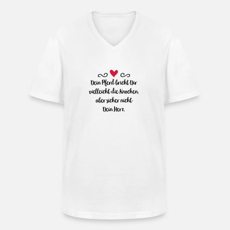 Pferd - Männer-T-Shirt mit V-Ausschnitt - Weiß