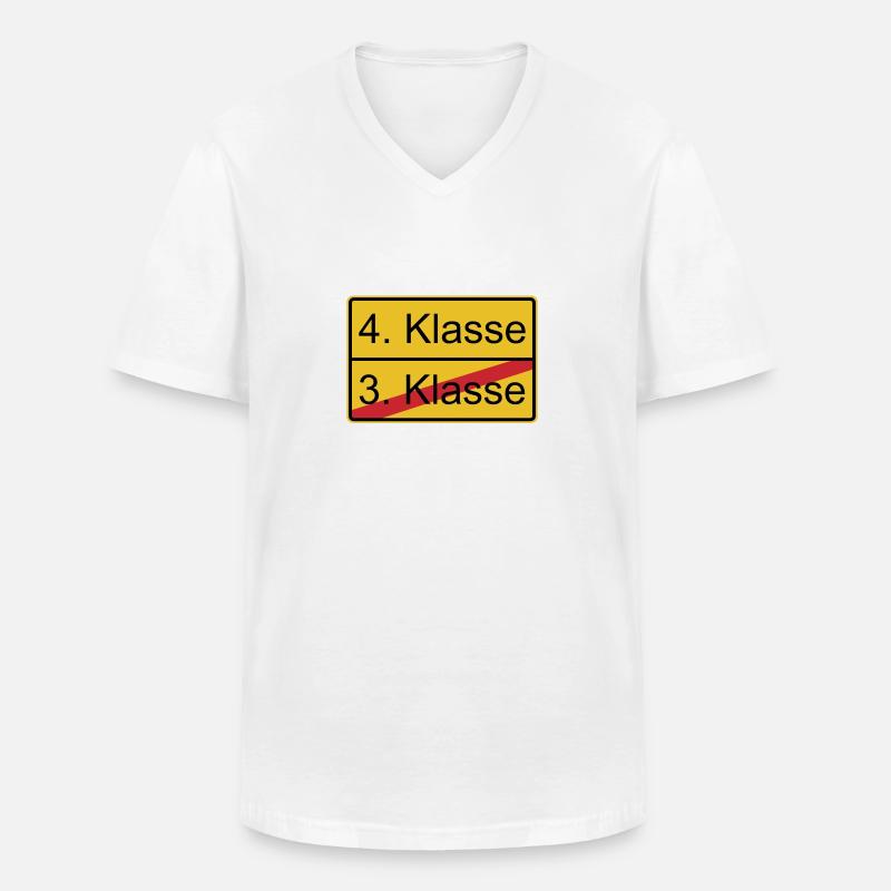 4. Klasse nicht 3. Klasse - Männer-T-Shirt mit V-Ausschnitt - Weiß