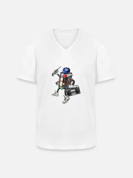 80s Retro Funky Design - Men's V-Neck T-Shirt - white