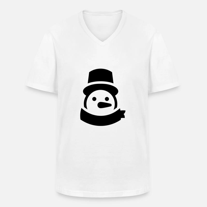 schneemann kopf - Männer-T-Shirt mit V-Ausschnitt - Weiß