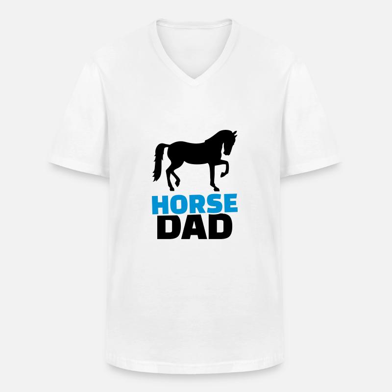 Pferd - Männer-T-Shirt mit V-Ausschnitt - Weiß