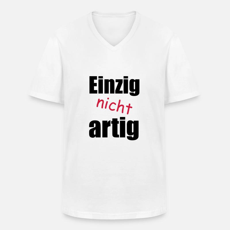 einzig_nicht_artig - Männer-T-Shirt mit V-Ausschnitt - Weiß