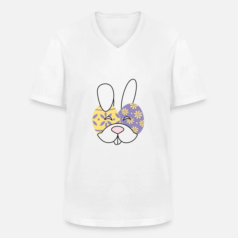Hase - Männer-T-Shirt mit V-Ausschnitt - Weiß