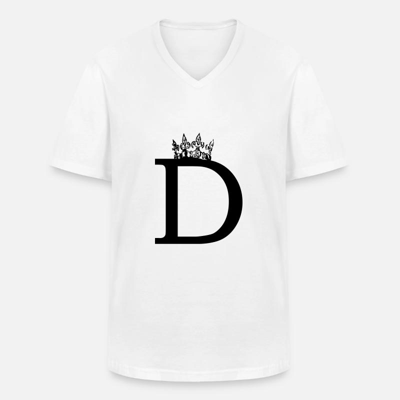 krone D - Männer-T-Shirt mit V-Ausschnitt - Weiß