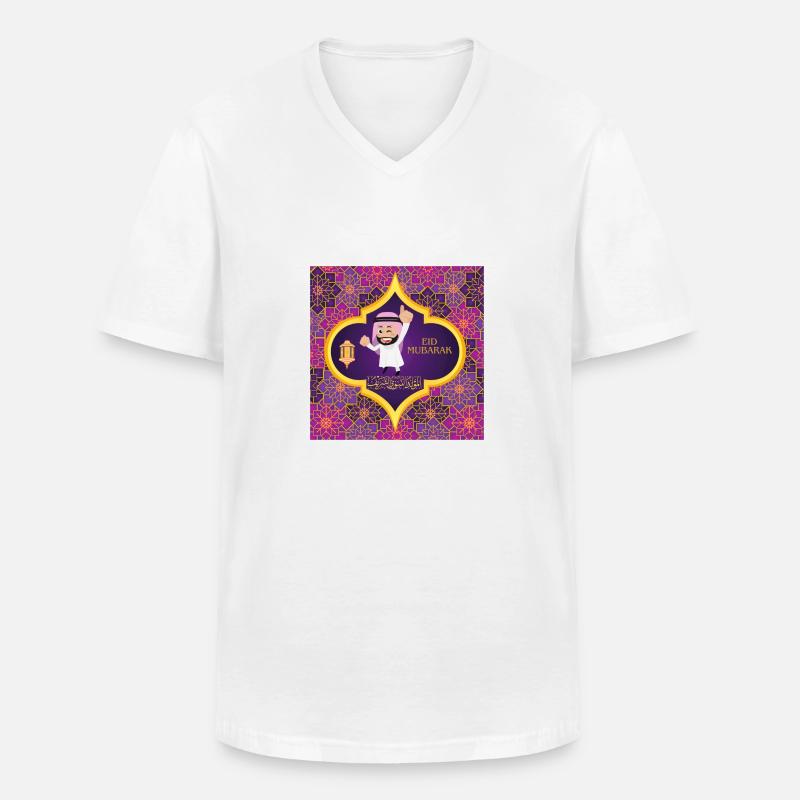 Ramadan, Eid Mubarak - Männer-T-Shirt mit V-Ausschnitt - Weiß
