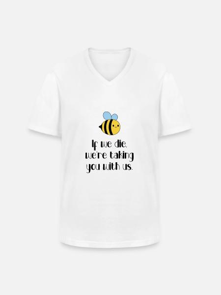 Ecology - Let's protect the bees! - Men's V-Neck T-Shirt - white