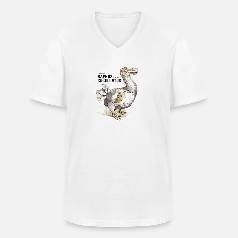 Dodo - Männer-T-Shirt mit V-Ausschnitt - Weiß