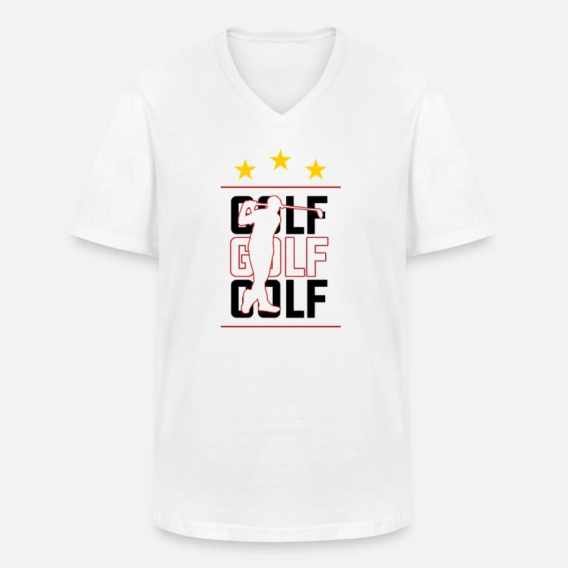 Golf - Männer-T-Shirt mit V-Ausschnitt - Weiß