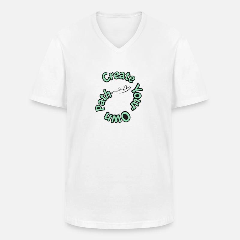 Create your own path - Männer-T-Shirt mit V-Ausschnitt - Weiß